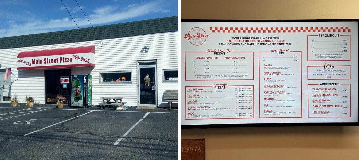 Main Street Pizza Menu
