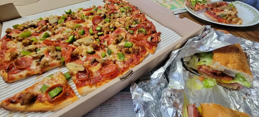 All the Way Pizza and an Italian Sub